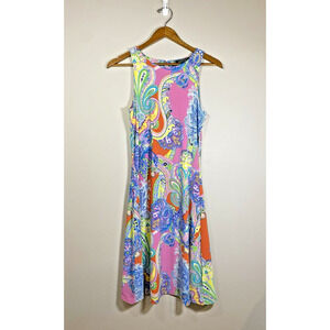 Lauren Ralph Lauren‎ Dress Womens SMALL Colorful Paisley Sleeveless Fit & Flare